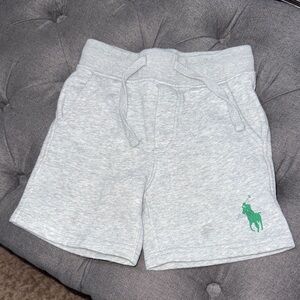 Polo by Ralph Lauren Kids Light Gray Shorts with Green Logo